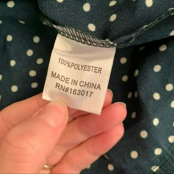 Princess Polly caesura wrap tie ruffled mini dress teal and white polka dot - 0 - Picture 4 of 7